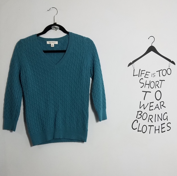 Lovely BananaRepublic teal cashmere sweater, M - Picture 2 of 6